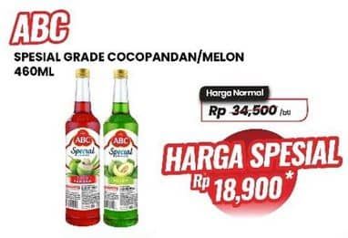 Promo Harga ABC Syrup Special Grade Melon, Coco Pandan 485 ml - Carrefour