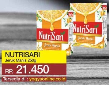 Promo Harga NUTRISARI Powder Drink Jeruk Manis 250 gr - Yogya