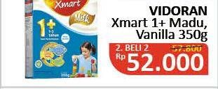 Promo Harga VIDORAN Xmart 1+ Madu, Vanilla per 2 box 350 gr - Alfamidi