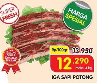 Promo Harga Iga Sapi Potong per 100 gr - Superindo