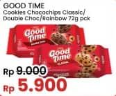 Promo Harga Good Time Cookies Chocochips Classic, Double Choc, Rainbow Chocochip 72 gr - Indomaret