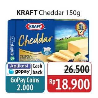 Promo Harga Kraft Cheese Cheddar 160 gr - Alfamidi