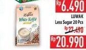 Promo Harga Luwak White Koffie Less Sugar per 20 sachet 20 gr - Hypermart