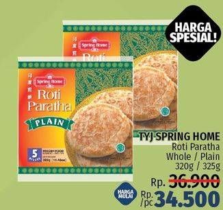 Promo Harga TYJ Roti Paratha Whole, Plain 325 gr - LotteMart