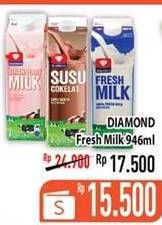 Promo Harga DIAMOND Fresh Milk All Variants 946 ml - Hypermart