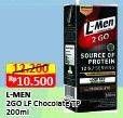 Promo Harga L-men Susu UHT Whey Protein 2 Go Chocolate 200 ml - Alfamart