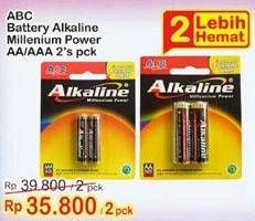Promo Harga ABC Battery Alkaline AA, AAA per 2 pouch 2 pcs - Indomaret