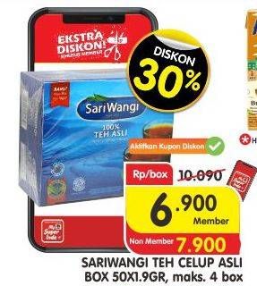 Promo Harga Sariwangi Teh Asli Asli 50 pcs - Superindo