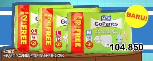 Promo Harga SENSI GoPants Adult Diapers M15+3, L12+2, XL9+2  - Hari Hari