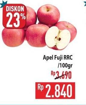 Promo Harga Apel Fuji RRC per 100 gr - Hypermart