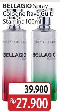 Promo Harga Bellagio Spray Cologne (Body Mist) Rave Culture, Stamina 100 ml - Alfamidi