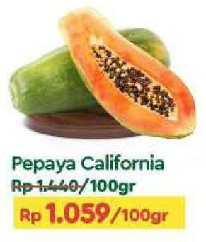 Promo Harga Pepaya California per 100 gr - TIP TOP