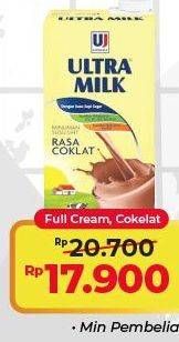 Promo Harga Ultra Milk Susu UHT Coklat, Full Cream 1000 ml - Alfamart