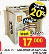 Promo Harga Hailai Roti Tawar Kupas Gandum 360 gr - Superindo