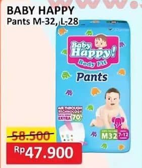 Promo Harga Baby Happy Body Fit Pants M32, L28 28 pcs - Alfamart