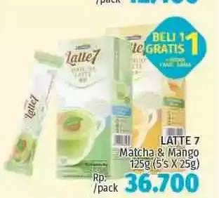 Promo Harga Latte 7 Latte Mango, Matcha 125 gr - LotteMart