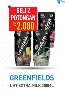 Promo Harga Greenfields UHT Extra Milk 200 ml - Hypermart