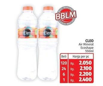 Promo Harga CLEO Air Minum 550 ml - Lotte Grosir