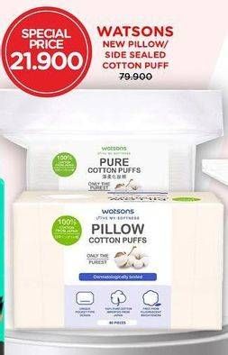 Promo Harga Watsons New Pillow Cotton Puffs/Watsons Side Sealed Cotton Puffs   - Watsons