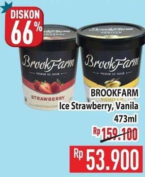 Promo Harga Brookfarm Ice Cream Vanilla, Strawberry 473 ml - Hypermart
