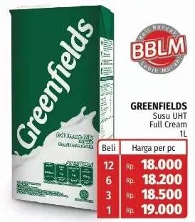 Promo Harga GREENFIELDS Fresh Milk Full Cream 1000 ml - Lotte Grosir