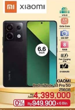 Promo Harga Xiaomi Note 13 Pro 5G 256GB  - LotteMart