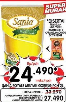 Promo Harga SANIA Minyak Goreng Royale 2000 ml - Superindo