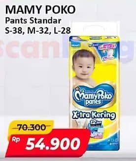Promo Harga Mamy Poko Pants Xtra Kering S38, M32, L28 28 pcs - Alfamart
