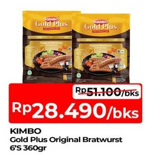Promo Harga Kimbo Gold Plus Bratwurst Original 360 gr - TIP TOP