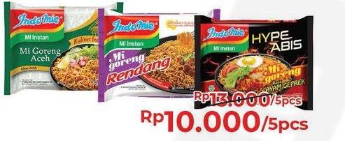 Promo Harga INDOMIE Mi Goreng Aceh, Rendang, Ayam Geprek per 5 pcs - Alfamart