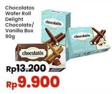 Promo Harga Chocolatos Delight Wafer Stick Cokelat, Vanila 90 gr - Indomaret