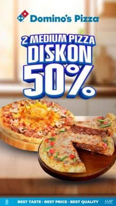 Promo Harga 2 Medium Pizza  - Domino Pizza