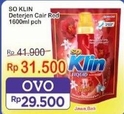 Promo Harga So Klin Liquid Detergent + Anti Bacterial Red Perfume Collection 1600 ml - Indomaret