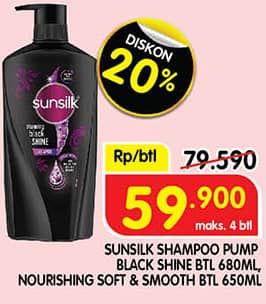 Promo Harga Sunsilk Shampoo Black Shine, Soft Smooth 680 ml - Superindo
