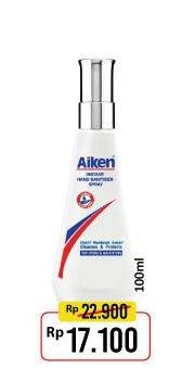 Promo Harga AIKEN Hand Sanitizer Spray 100 ml - Alfamart