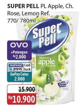 Promo Harga Super Pell Pembersih Lantai Cherry Rose, Fresh Apple, Lemon Ginger 770 ml - Alfamidi
