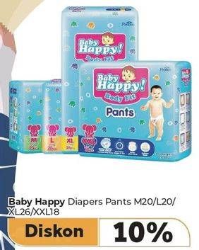 Promo Harga Baby Happy Body Fit Pants XL26, XXL18, M20, L20 18 pcs - Carrefour