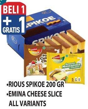 Promo Harga RIOUS SPIKOE 200 gr / EMINA Cheese Slice All Variants  - Hypermart