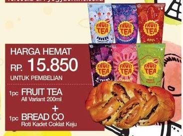 Promo Harga Fruit Tea + Bread Co Roti Kadet Coklat Keju  - Yogya