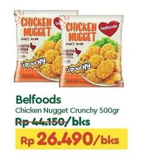 Promo Harga Belfoods Nugget Chicken Nugget Crunchy 500 gr - TIP TOP
