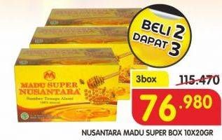 Promo Harga MADU NUSANTARA Madu Super per 3 box 10 pcs - Superindo