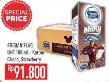 Promo Harga FRISIAN FLAG Susu UHT Milky Chocolate, Strawberry 180 ml - Hypermart