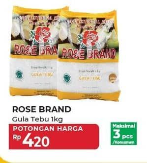 Promo Harga Rose Brand Gula Kristal Putih Kuning 1000 gr - Yogya