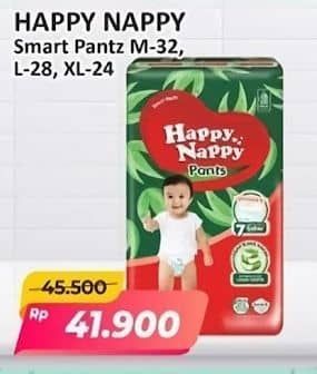 Promo Harga Happy Nappy Smart Pantz Diaper M32, L28, XL24 24 pcs - Alfamart