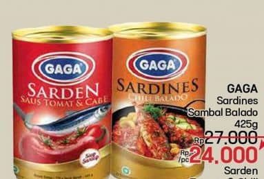 Promo Harga Gaga Sardines Sambal Balado 425 gr - LotteMart