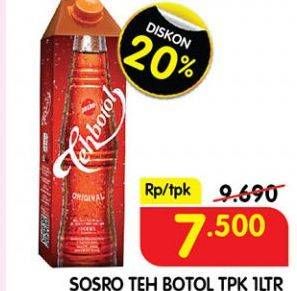 Promo Harga SOSRO Teh Botol 1000 ml - Superindo