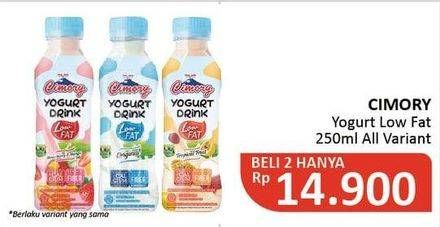 Promo Harga CIMORY Yogurt Drink Low Fat All Variants per 2 botol 250 ml - Alfamidi