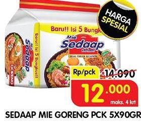 Promo Harga SEDAAP Mie Goreng Original per 5 pcs 90 gr - Superindo