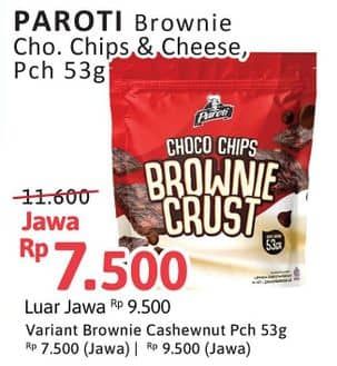 Promo Harga Paroti Brownie Crust Choco Chips, Cheese 53 gr - Alfamidi