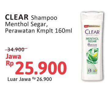 Promo Harga Clear Shampoo Ice Cool Menthol, Complete Soft Care 160 ml - Alfamidi